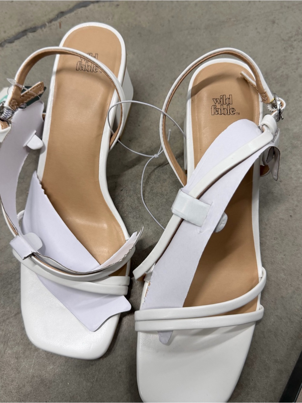 wild fable White Strappy Square Toe Slingback Sandals